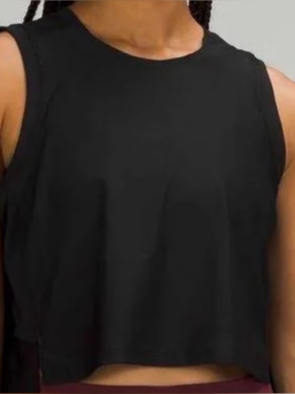 Women's Black Sleeveless Crop Top